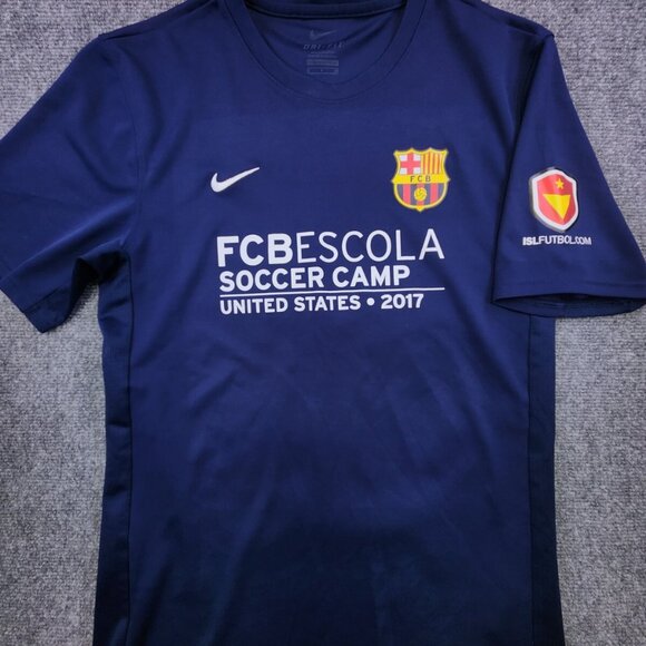 Nike Dri-Fit Men's Small FCB Soccer Camp United States 2017 Blue Short Sleeve - Picture 2 of 11
